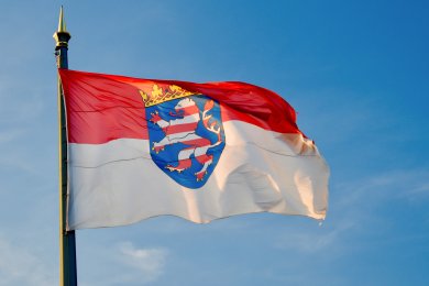 Flag of Hessen, Germany. Flag of Hessen, Germany.