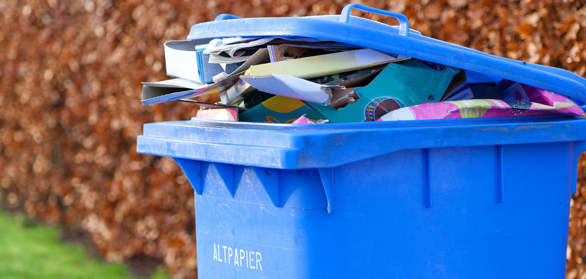 Blue recycling container