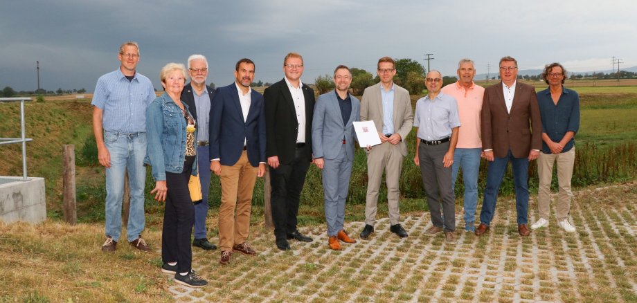 Förderbescheidübergabe Regenrückhaltebecken