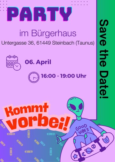 Blue And Purple Alien Event Skateboard Poster - 1